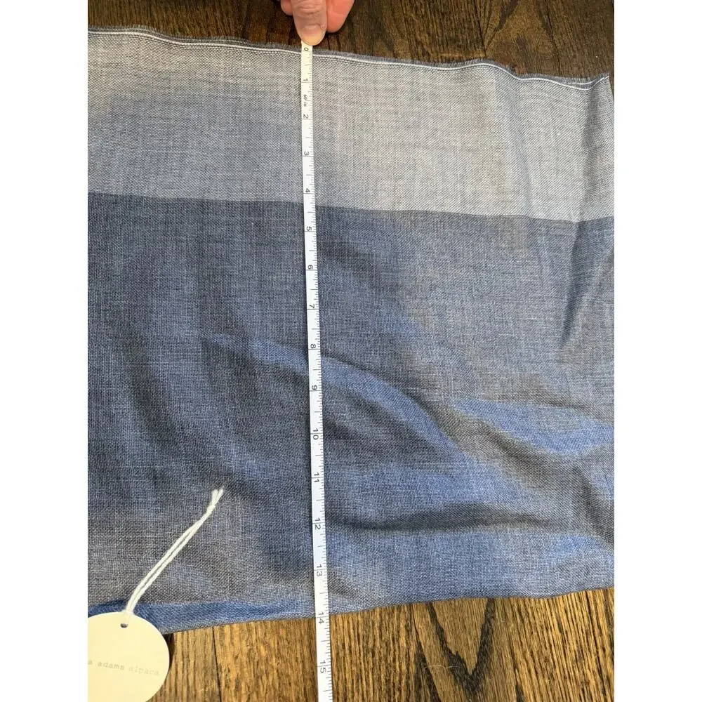 Alicia Adams Alpaca Silk Scarf Chambray/denim Derby Wrap NWT $325